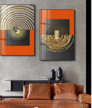 Load image into Gallery viewer, Arna's Luxury Painting Collection - Nordic Abstract Golden Canvas Paintings - Many Styles
