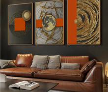 Load image into Gallery viewer, Arna's Luxury Painting Collection - Nordic Abstract Golden Canvas Paintings - Many Styles
