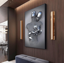 Load image into Gallery viewer, Arna's Luxury Painting Collection - Romantic Lover Heart Metal Sculpture Canvas Painting - Many Styles
