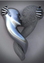 Load image into Gallery viewer, Arna's Luxury Painting Collection - Romantic Lover Heart Metal Sculpture Canvas Painting - Many Styles
