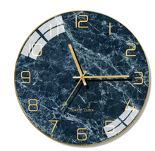 Load image into Gallery viewer, Deluxe "Arna Royal Clock Collection"  Marble Glass Wall Clock - Many Colours
