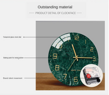 Load image into Gallery viewer, Deluxe "Arna Royal Clock Collection"  Marble Glass Wall Clock - Many Colours
