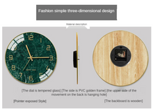 Load image into Gallery viewer, Deluxe "Arna Royal Clock Collection"  Marble Glass Wall Clock - Many Colours
