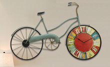 Load image into Gallery viewer, Deluxe "Arna Royal Clock Collection" Vintage Wall Clock Mediterranean Style Bicycle Pendant

