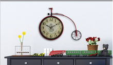 Load image into Gallery viewer, Deluxe "Arna Royal Clock Collection" Vintage Wall Clock Mediterranean Style Bicycle Pendant
