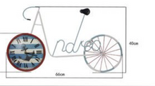 Load image into Gallery viewer, Deluxe "Arna Royal Clock Collection" Vintage Wall Clock Mediterranean Style Bicycle Pendant
