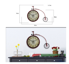 Load image into Gallery viewer, Deluxe "Arna Royal Clock Collection" Vintage Wall Clock Mediterranean Style Bicycle Pendant
