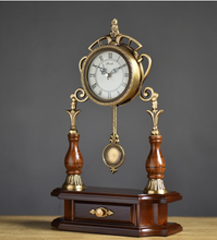 Load image into Gallery viewer, "Arna Royal Victorian Collection" Vintage Solid Wood Copper Clock
