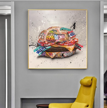 Load image into Gallery viewer, Arna's Luxury Painting Collection - Modern Burger Graffiti Canvas Painting
