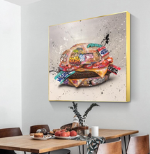 Load image into Gallery viewer, Arna's Luxury Painting Collection - Modern Burger Graffiti Canvas Painting
