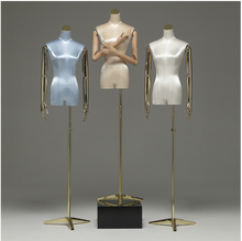Load image into Gallery viewer, "Arna Royal Gown Collection" Luxury Female Matellic Satin Platform Mannequin Cosmetology Window Display Model

