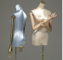 Load image into Gallery viewer, "Arna Royal Gown Collection" Luxury Female Matellic Satin Platform Mannequin Cosmetology Window Display Model
