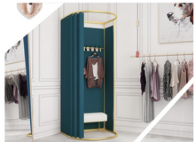 Load image into Gallery viewer, Arna Royal Gown Collection" Luxury Mobile Floor Stand Fitting/Changing Room Curtain Track
