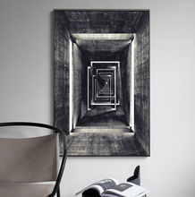 Load image into Gallery viewer, Arna's Luxury Painting Collection - Nordic Black &amp; White Geometry Corridor Print Canvas Painting
