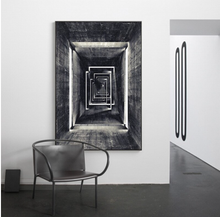 Load image into Gallery viewer, Arna's Luxury Painting Collection - Nordic Black &amp; White Geometry Corridor Print Canvas Painting
