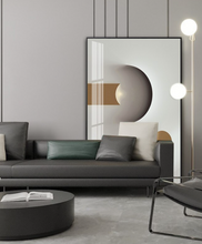 Load image into Gallery viewer, Arna's Luxury Painting Collection - Modern Nordic Black/White/Gold Abstract Geometry Print Canvas Painting
