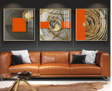 Load image into Gallery viewer, Arna's Luxury Painting Collection - Modern Nordic Abstract Gold Foil Geometry Print Canvas Painting
