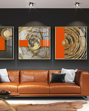 Load image into Gallery viewer, Arna's Luxury Painting Collection - Modern Nordic Abstract Gold Foil Geometry Print Canvas Painting
