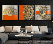 Load image into Gallery viewer, Arna's Luxury Painting Collection - Modern Nordic Abstract Gold Foil Geometry Print Canvas Painting
