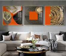 Load image into Gallery viewer, Arna's Luxury Painting Collection - Modern Nordic Abstract Gold Foil Geometry Print Canvas Painting

