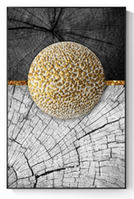 Load image into Gallery viewer, Arna's Luxury Painting Collection - Abstract Circle Stripes Moon Black Golden Print Canvas Painting
