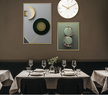 Load image into Gallery viewer, Arna's Luxury Painting Collection - Geometric Line Round Gold Leaf Canvas Painting

