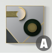 Load image into Gallery viewer, Arna's Luxury Painting Collection - Geometric Line Round Gold Leaf Canvas Painting
