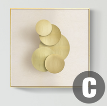 Load image into Gallery viewer, Arna's Luxury Painting Collection - Geometric Line Round Gold Leaf Canvas Painting
