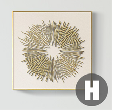 Load image into Gallery viewer, Arna's Luxury Painting Collection - Geometric Line Round Gold Leaf Canvas Painting
