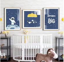 Load image into Gallery viewer, Arna's Luxury Painting Collection - Cartoon Astronaut Planet Rocket English Alphabet Painting
