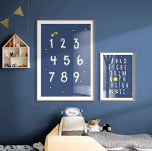 Load image into Gallery viewer, Arna's Luxury Painting Collection - Cartoon Astronaut Planet Rocket English Alphabet Painting

