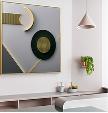 Load image into Gallery viewer, Arna's Luxury Painting Collection - Nordic Abstract Black/Gold/Silver/Grey Graphics Painting

