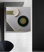 Load image into Gallery viewer, Arna's Luxury Painting Collection - Nordic Abstract Black/Gold/Silver/Grey Graphics Painting
