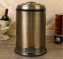 Load image into Gallery viewer, "Arna Royal Vintage Collection"  Luxury Pedal Golden Range 10L Trash Rubbish Bin
