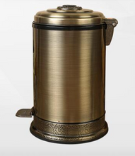 Load image into Gallery viewer, "Arna Royal Vintage Collection"  Luxury Pedal Golden Range 10L Trash Rubbish Bin
