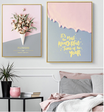Load image into Gallery viewer, Arna's Luxury Painting Collection - Nordic Pink Flower Graphics Painting
