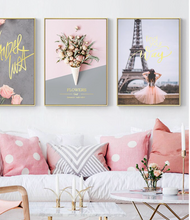 Load image into Gallery viewer, Arna's Luxury Painting Collection - Nordic Pink Flower Graphics Painting
