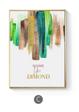 Load image into Gallery viewer, Arna's Luxury Painting Collection - Nordic Green/Gold Platinum Graphics Painting
