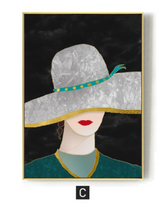 Load image into Gallery viewer, Arna's Luxury Painting Collection - Nordic Green/Golden Lady Platinum Graphics Painting
