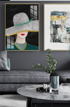 Load image into Gallery viewer, Arna's Luxury Painting Collection - Nordic Green/Golden Lady Platinum Graphics Painting
