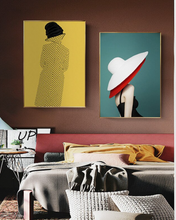 Load image into Gallery viewer, Arna's Luxury Painting Collection - Nordic Retro Woman Hat Painting
