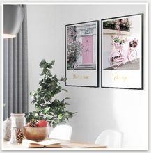 Load image into Gallery viewer, Arna's Luxury Painting Collection - Nordic Wall Art Pink/Green/Gold Painting
