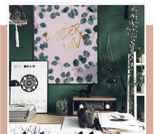 Load image into Gallery viewer, Arna's Luxury Painting Collection - Nordic Wall Art Pink/Green/Gold Painting
