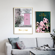 Load image into Gallery viewer, Arna's Luxury Painting Collection - Nordic Wall Art Pink/Green/Gold Painting
