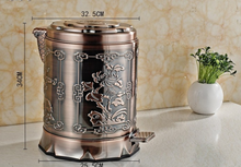 Load image into Gallery viewer, "Arna Royal Vintage Collection"  European Luxury Bronze Stainless Steel Trash Rubbish Bin
