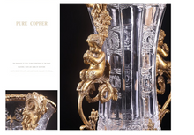 Load image into Gallery viewer, "Arna Lisa" Luxury Vintage Finest Collection - Crystal Golden Boys Copper Brass Vase
