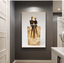 Load image into Gallery viewer, Arna's Luxury Painting Collection - Abstract Metal Figure Statue Modern Man Sculpture

