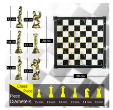 Load image into Gallery viewer, "Arna Lisa" Luxury Vintage Finest Collection - Chess Set Chrome Metal Gold Silver Pegasus Figure Marble
