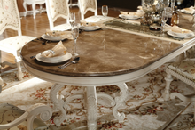 Load image into Gallery viewer, "Arna Royal Victorian Collection" Luxury Plus Furniture - Exquisite Marble 2.4m Dining Table &amp; 8 Chairs
