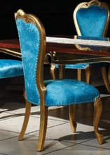 Load image into Gallery viewer, "Arna Royal Victorian Collection" Luxury Plus Furniture - Exquisite Golden/Blue Dining Table &amp; Chairs
